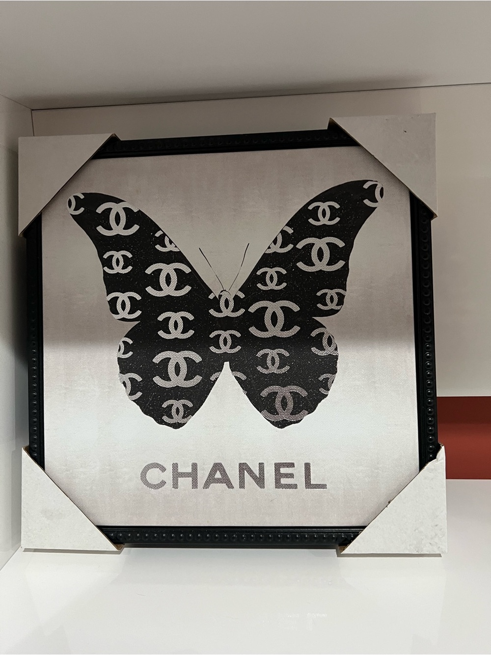 CHANEL-INSPIRED Black Logo Butterfly Wall Art